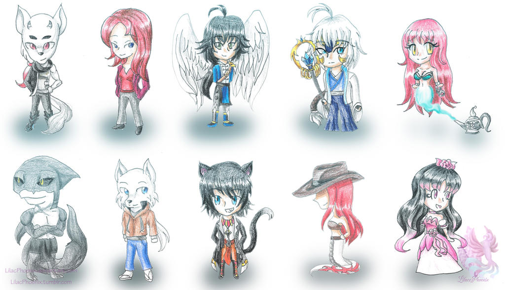 Gamer Commission-LoneWolfoftheWolf Chibis