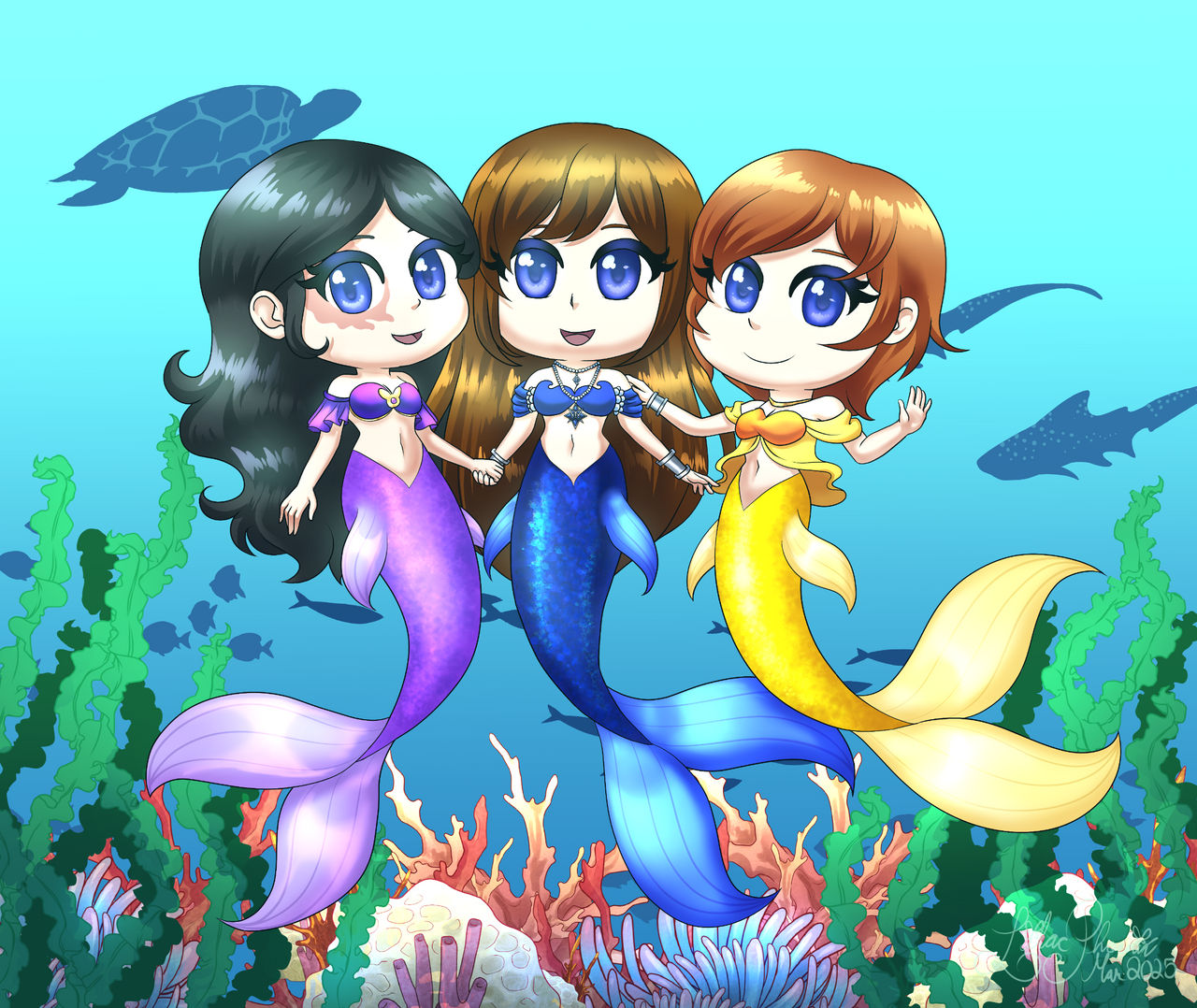Chibi Mermaid Felicity, Belle and Kira