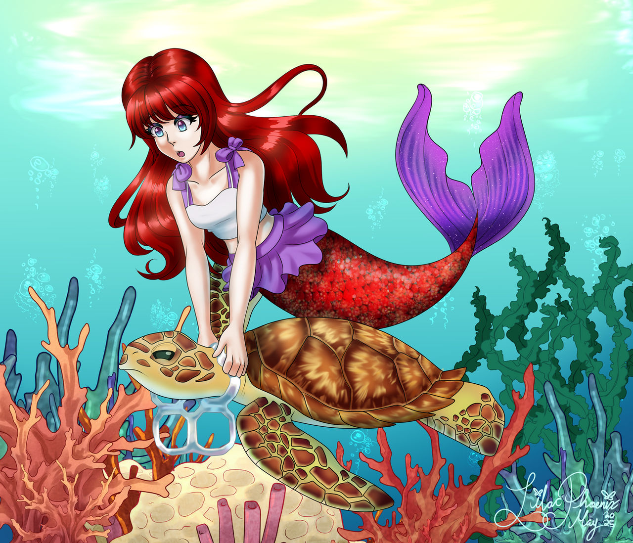 Beth Helping a Sea Turtle