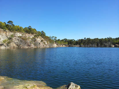 Blue water and big blue sky