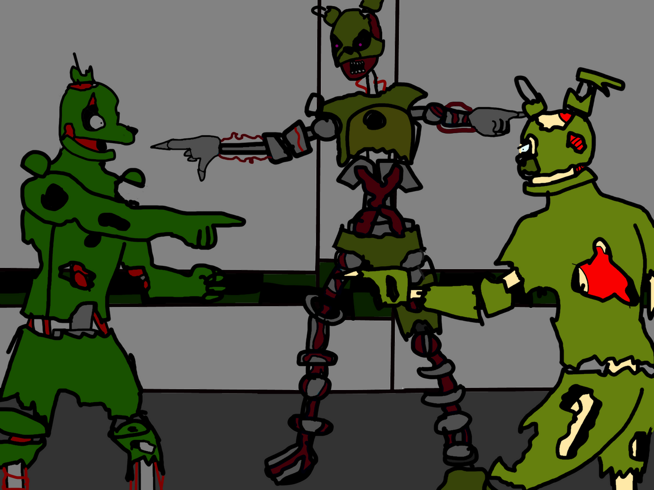 Spring Trap Vs Rem Springtrap Vs Springtrap Vs Springtrap by KulManHaha on DeviantArt
