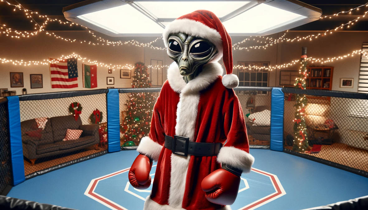 Santa Alien at boxing match by MariaGlitch on DeviantArt