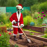 Santa Alien at his garden 