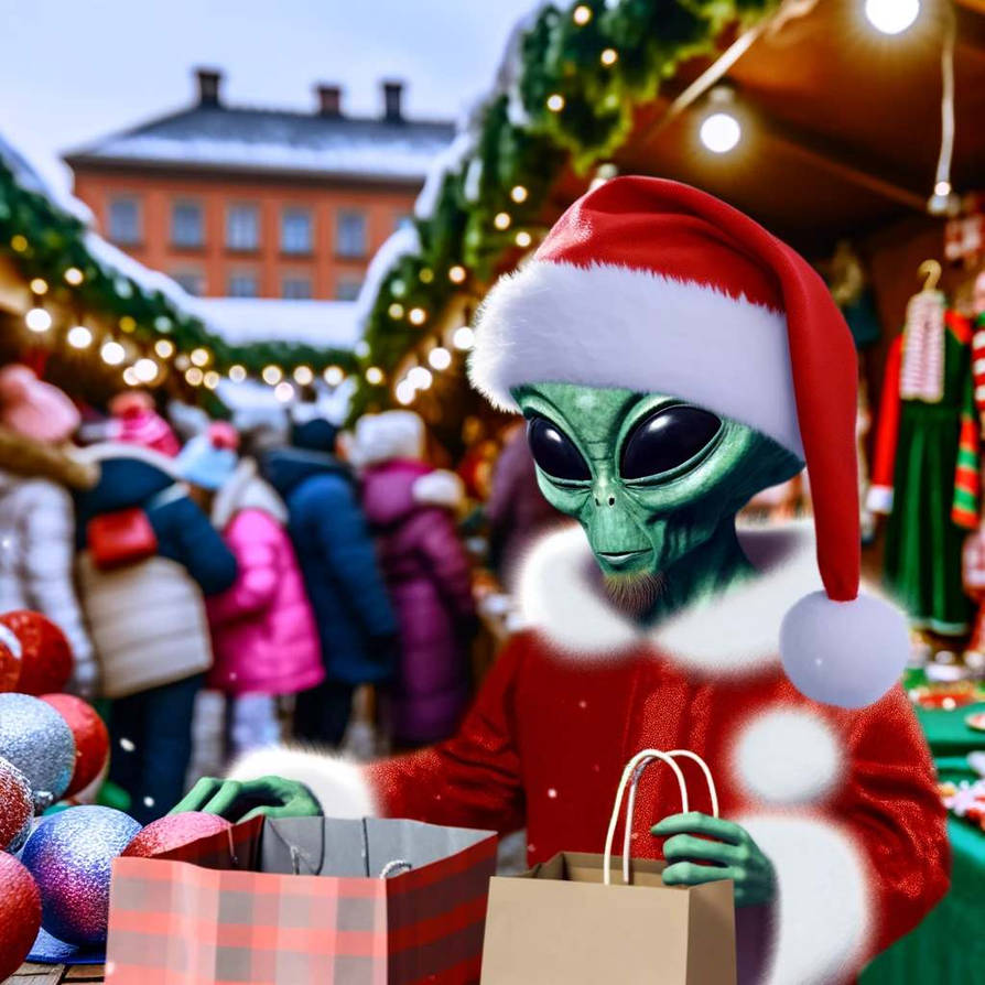 Alien Santa Santa Alien goes shopping by MariaGlitch on DeviantArt