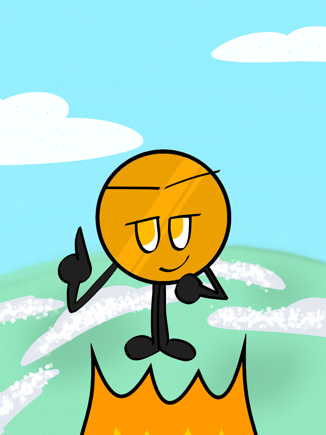 Coiny Scared Coiny after losing his glitter by LollipopBFDI167 on DeviantArt