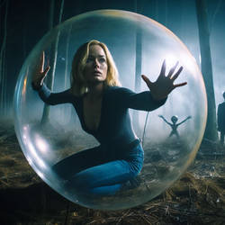 Yvonne Strahovski Gets Bubble Trap By An Alien