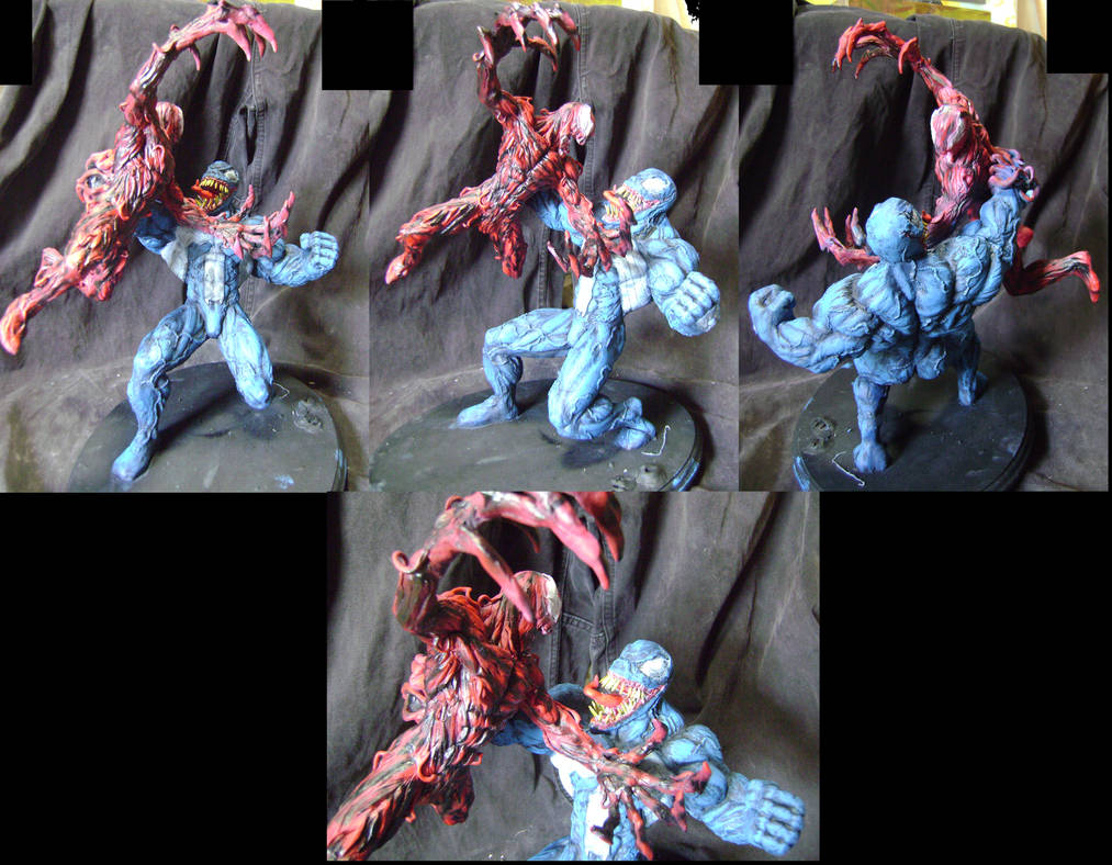 Venom vs Carnage sculpt painted