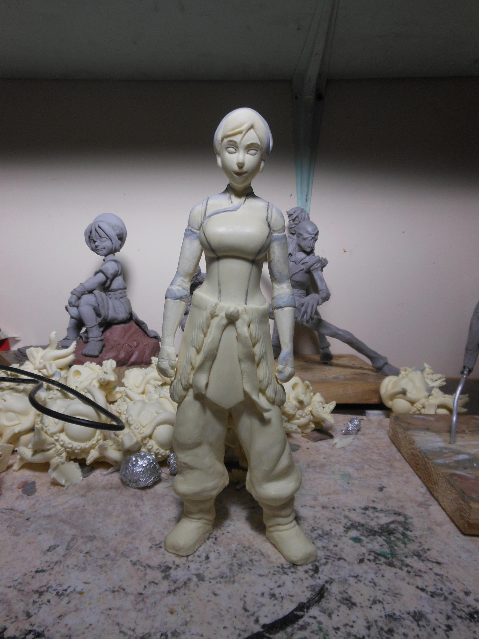 Korra season 2 sculpt in progress