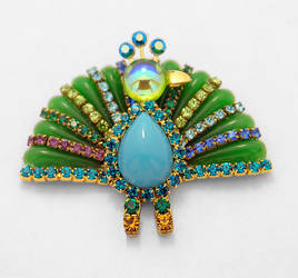 Percy the Peacock Brooch