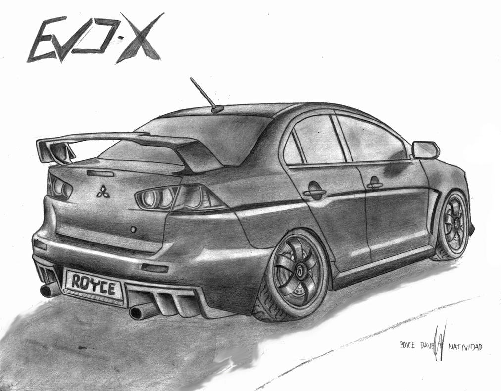 Evo Rear Drawing Basic Evo X Drawing (First Drawing) by VinJiro on DeviantArt