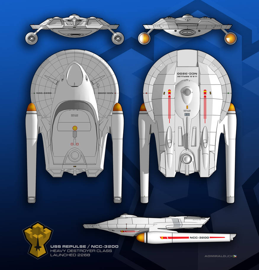 Heavy Destroyer - Repulse - NCC-3200 by ShipSchematicsNet on DeviantArt
