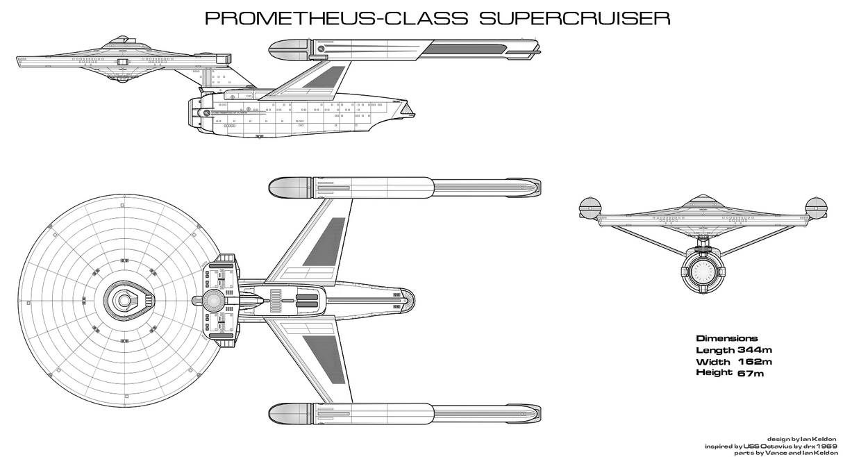 Super Cruiser - Prometheus - Proposed by ShipSchematicsNet on DeviantArt