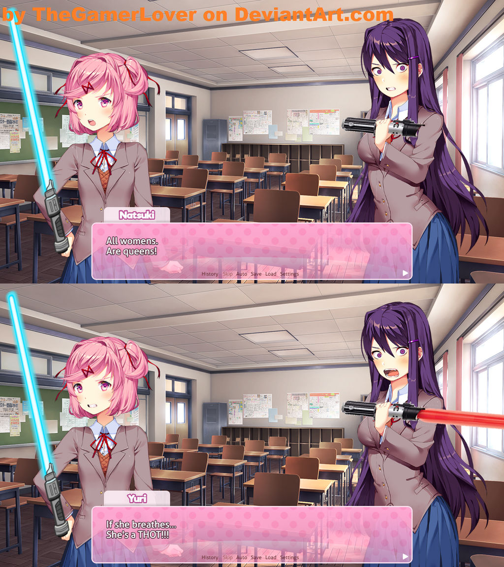 Ddlc If She Breathes She S A Thot By Thegamerlover On Deviantart