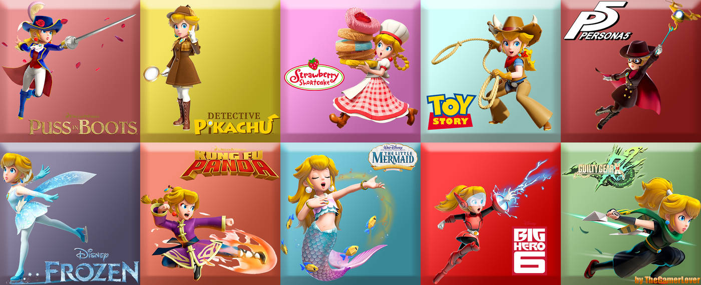 Franchises Portrayed by Princess Peach Showtime by TheGamerLover