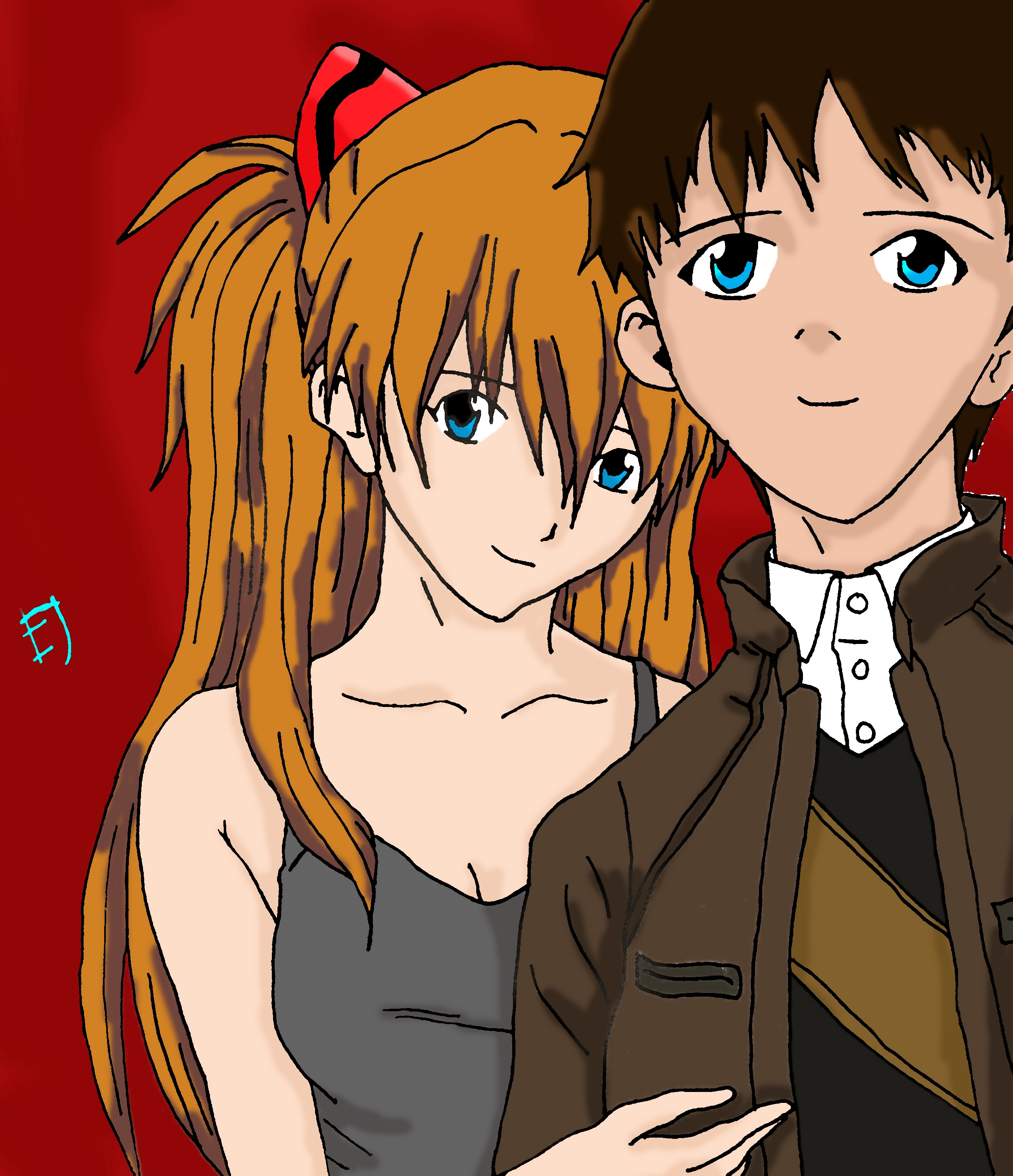 shinji as yuki and asuka as yuno colors