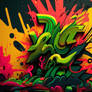 fluro coloured wildstyle graffiti