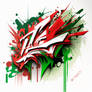 green red white wildstyle graffiti