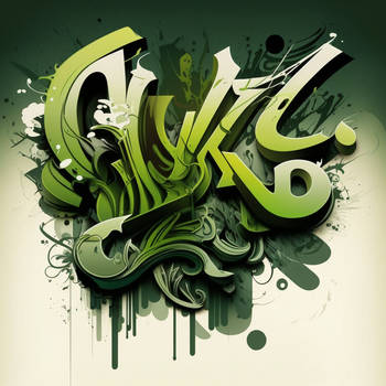 green wildstyle graffiti