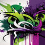 purple green white lime wildstyle graffiti