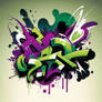 purple green white lime wildstyle graffiti