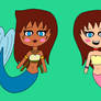 Chibi Teana and Tea Mermaids for Yamigirl21