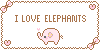 Animated Stamp - Elephant love