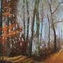 Late Autumn Path Pastel Landscape