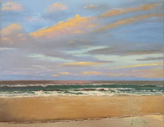 Ocean and beach Pastel landscape (finished) by virtuosoale