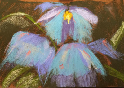 Ten Minute Painting - Soft Pastels Blue Flower