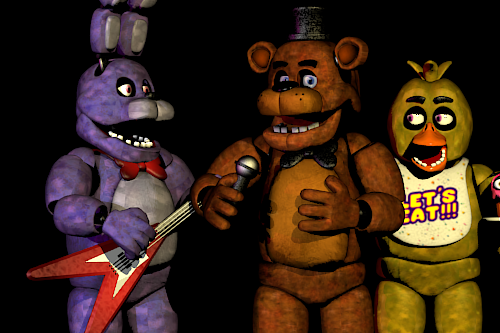 Fnaf 1 Animatronics in stage by zueiroooooooooooo on DeviantArt