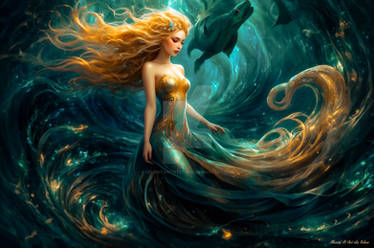 Beautiful Mermaid with gold Hair