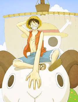 one piece - luffy and merry