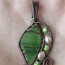 Emerald green seaglass pendant