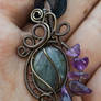 Labradorite amethyst pendant