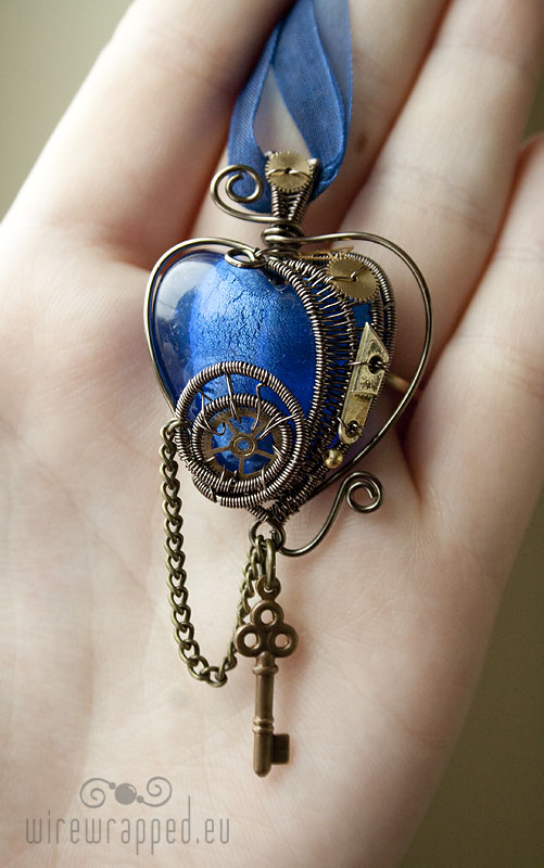 Steampunk heart with a key