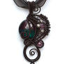 Teal and purple gothic pendant