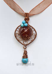 Carnelian and copper pendant