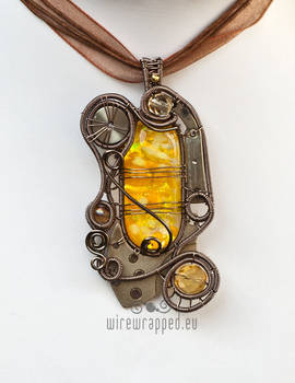 Dichroic steampunk pendant 4