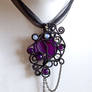 Asymmetric purple goth pendant