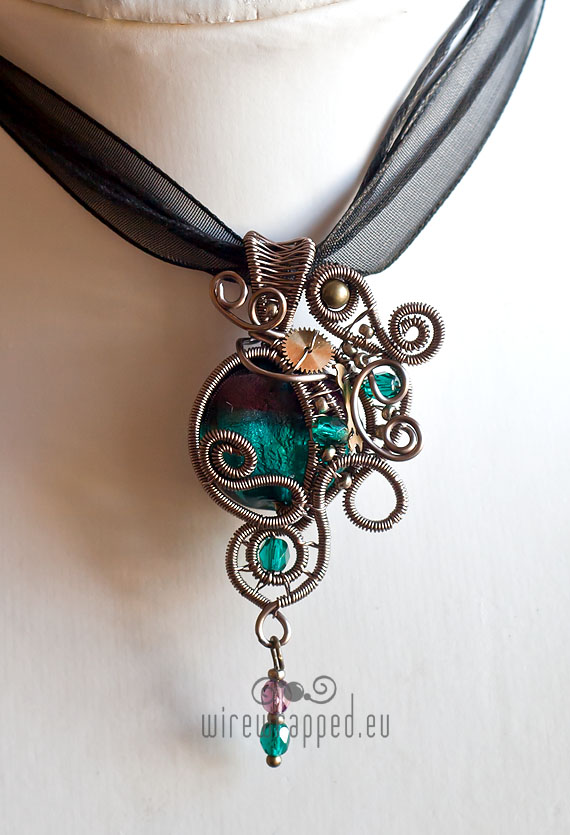 Teal purple steampunk pendant by ukapala on DeviantArt