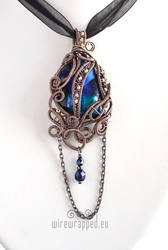 Dichroic blue gothic pendant