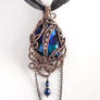 Dichroic blue gothic pendant