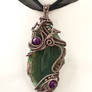 Green and purple agate pendant