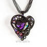 Wire wrapped gothic heart pendant