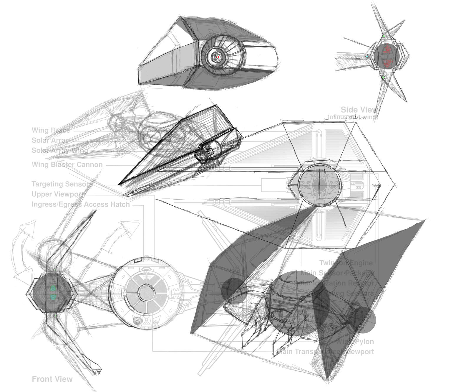 First Order TIE Interceptor Concept Rough by JESzasz on DeviantArt