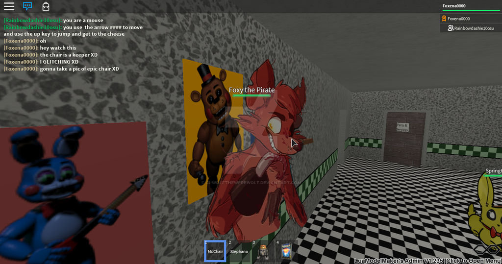 Me Playing With A Chair On My Roblox Fnaf Roleplay By Ci Wolfthewerewolf On Deviantart - roblox video roleplay