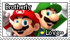 [Comm.] Mario and Luigi Brotherly Love Stamp by TheKitsuneAlchemist