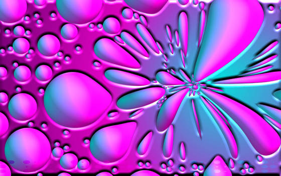 Pink and Blue Bubble Wallpaper