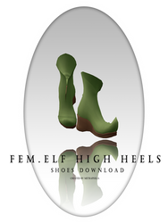 [MMD / PMX - Shoes] Fem. Elf High heels+DL by Metra-Philia