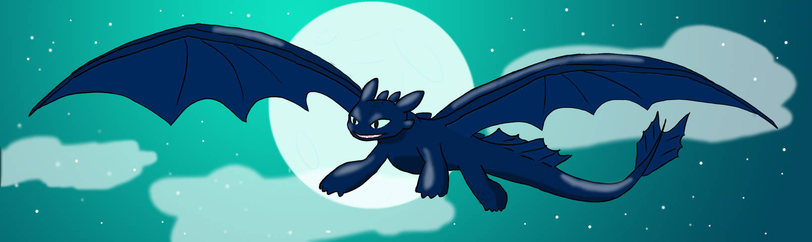 Toothless night flight by livinlovindude on DeviantArt